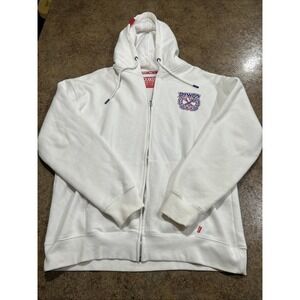 Dixxon Flannel Men's Ground Up Customs Zip Up Hoodie Sweatshirt Size XL White